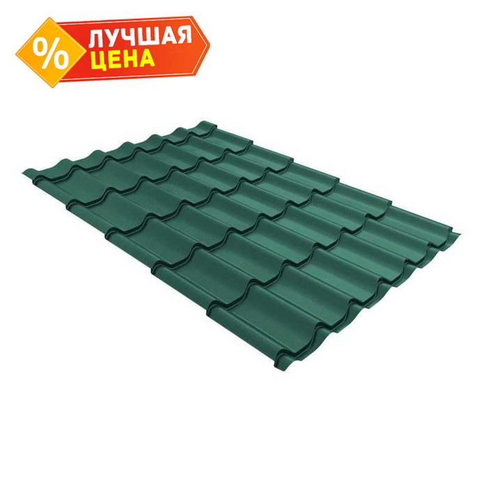 Металлочерепица Grand Line Classic (Классик) 0,5 Velur RAL 6020 Хромовая зелень